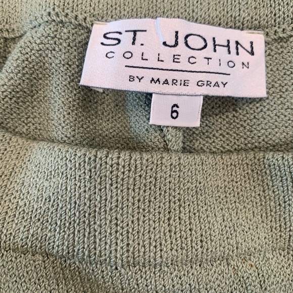 St. John Collection by Marie Gray. Sage Green pants, golden-button jacket, shell - Picture 3 of 3
